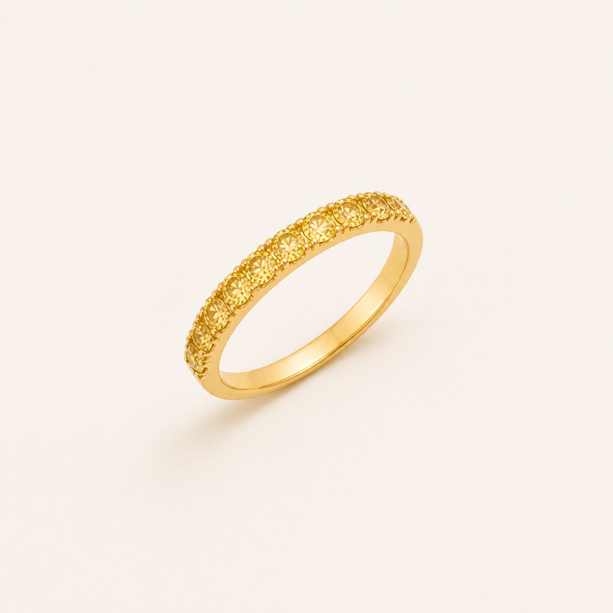 Anel Aparador Virginia 2 Folheado a Ouro 18k Citrino - 18