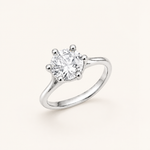 Anel Virginia Zircônia, Folheado a Ouro 18k, Prata 925 e Diamante - 8mm - Cristal