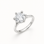 Anel Virginia Zircônia, Folheado a Ouro 18k, Prata 925 e Diamante - 8mm - Cristal