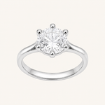 Anel Virginia Zircônia, Folheado a Ouro 18k, Prata 925 e Diamante - 8mm - Cristal