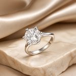 Anel Virginia Zircônia, Folheado a Ouro 18k, Prata 925 e Diamante - 8mm - Cristal