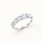 Anel Aparador 5 Pontas Folheado a Ouro 18k, Prata 925 e Diamante Cristal