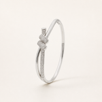 Bracelete Folheado a Ouro 18k e Prata Design Nó Cravejado