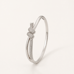 Bracelete Folheado a Ouro 18k e Prata Design Nó Cravejado
