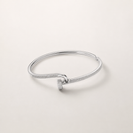 Bracelete Folheado a Ouro 18k e Prata Prego Cravejado e Torcido