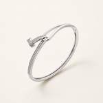 Bracelete Folheado a Ouro 18k e Prata Prego Cravejado e Torcido