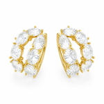 Piercing Folheado a Ouro 18k e Prata Design Cristais