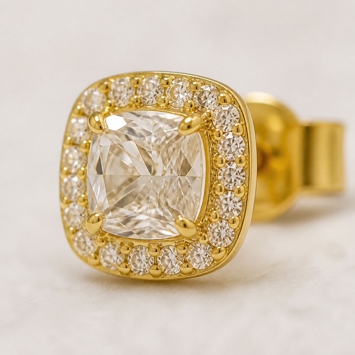 Trio de Brinco Folheado a Ouro 18k e Prata Quadrado Cristal Colorido Com Gota
