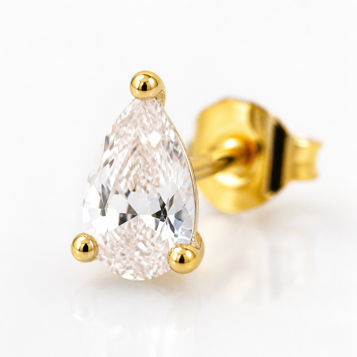 Trio de Brinco Folheado a Ouro 18k e Prata Gotas de Cristais