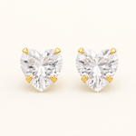 Brinco Folheado a Ouro 18k Coração de Cristal