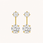 Brinco Virginia Folheado a Ouro 18k Ponto de Luz Duplo
