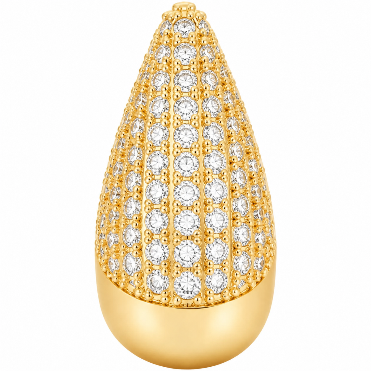 Trio de Brinco Folheado a Ouro 18k e Prata Gota Cravejada