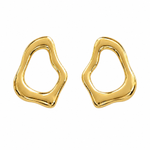 Brinco Folheado a Ouro 18k e Prata Forma Organica Vazada