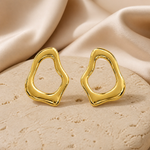 Brinco Folheado a Ouro 18k e Prata Forma Organica Vazada