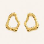 Brinco Folheado a Ouro 18k e Prata Forma Organica Vazada
