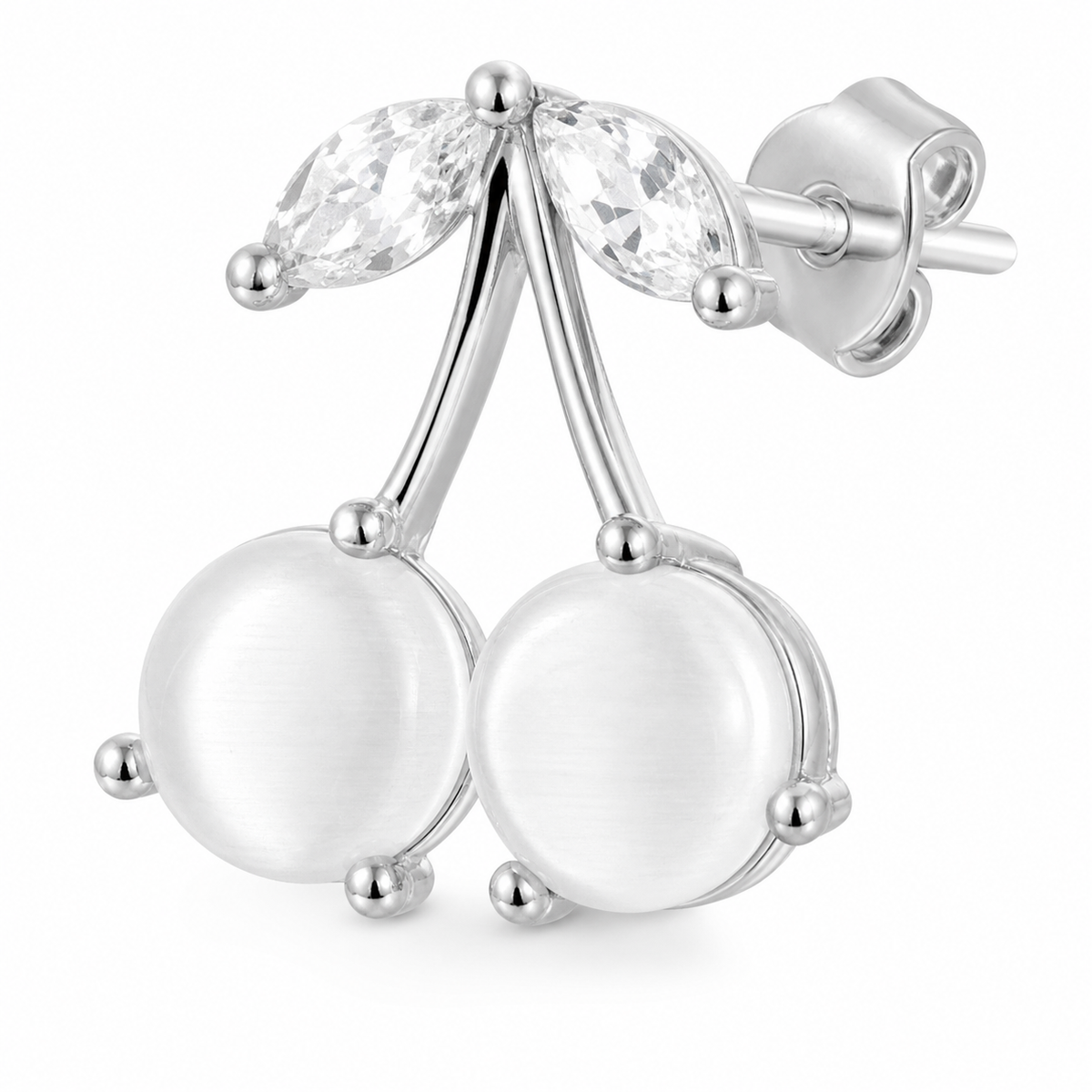 Brinco Folheado a Ouro 18k e Prata Design Cereja Resinada