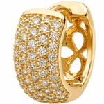 Brinco Folheado a Ouro 18k e Prata Argola Cravejada