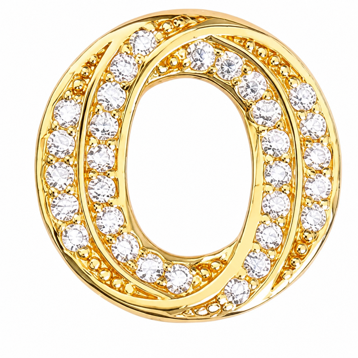 Brinco Folheado a Ouro 18k e Prata Circulo Moderno Cravejado