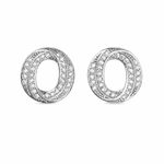 Brinco Folheado a Ouro 18k e Prata Circulo Moderno Cravejado