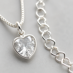 Conjunto Colar e Pulseira Folheado a Prata Brilhante