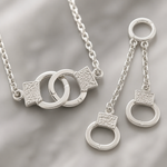 Conjunto Virginia Colar, Brinco e Pulseira Folheado a Ouro 18k e Prata Algema - Prata