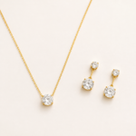 Conjunto Colar e Brinco Folheado a Ouro 18k Pontos de Luz