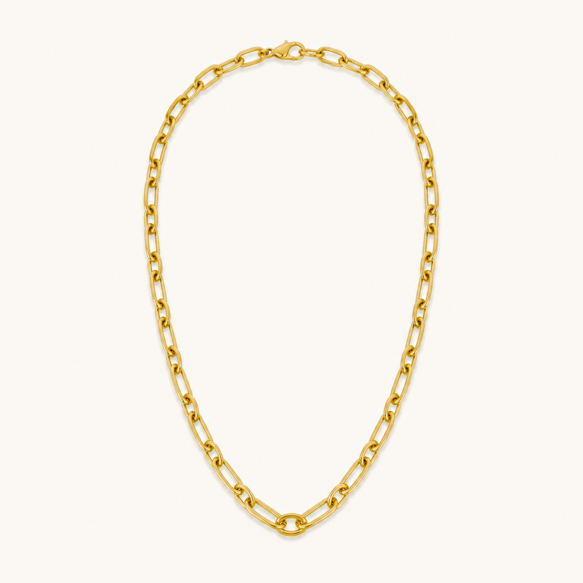 Colar Folheado a Ouro 18k Elos Longos Lisos