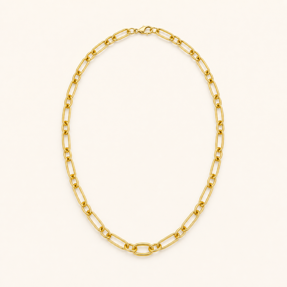 Colar Folheado a Ouro 18k Elos Longos Lisos