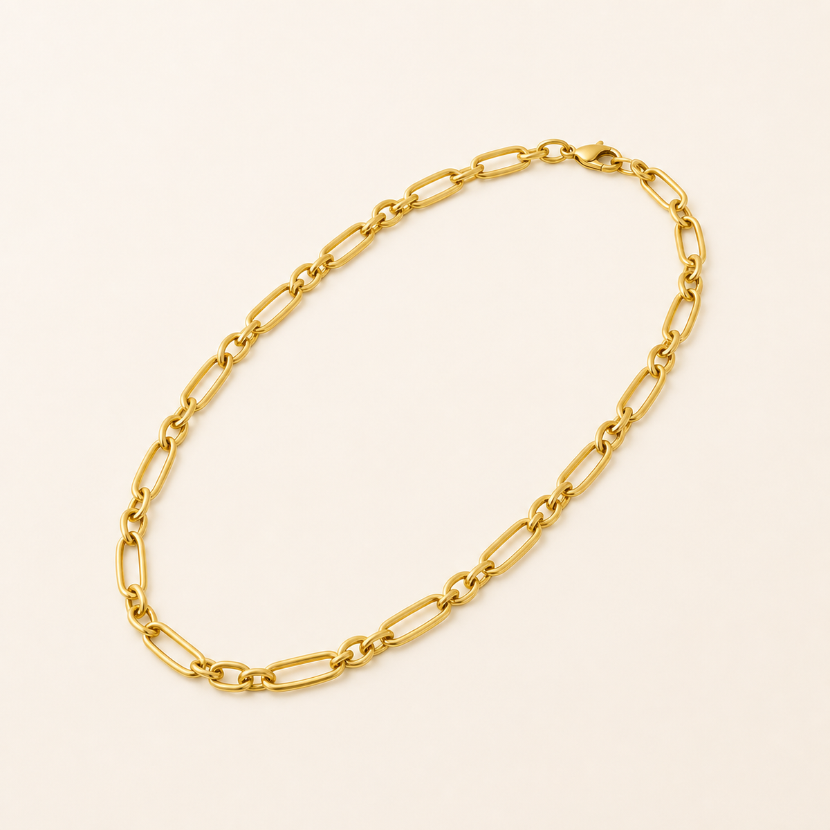 Colar Folheado a Ouro 18k Elos Longos Lisos
