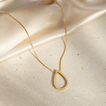 Colar Folheado a Ouro 18k Gota Vazada