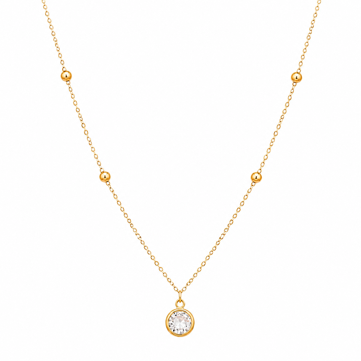 Choker Folheado a Ouro 18k Esferas e Ponto de Luz