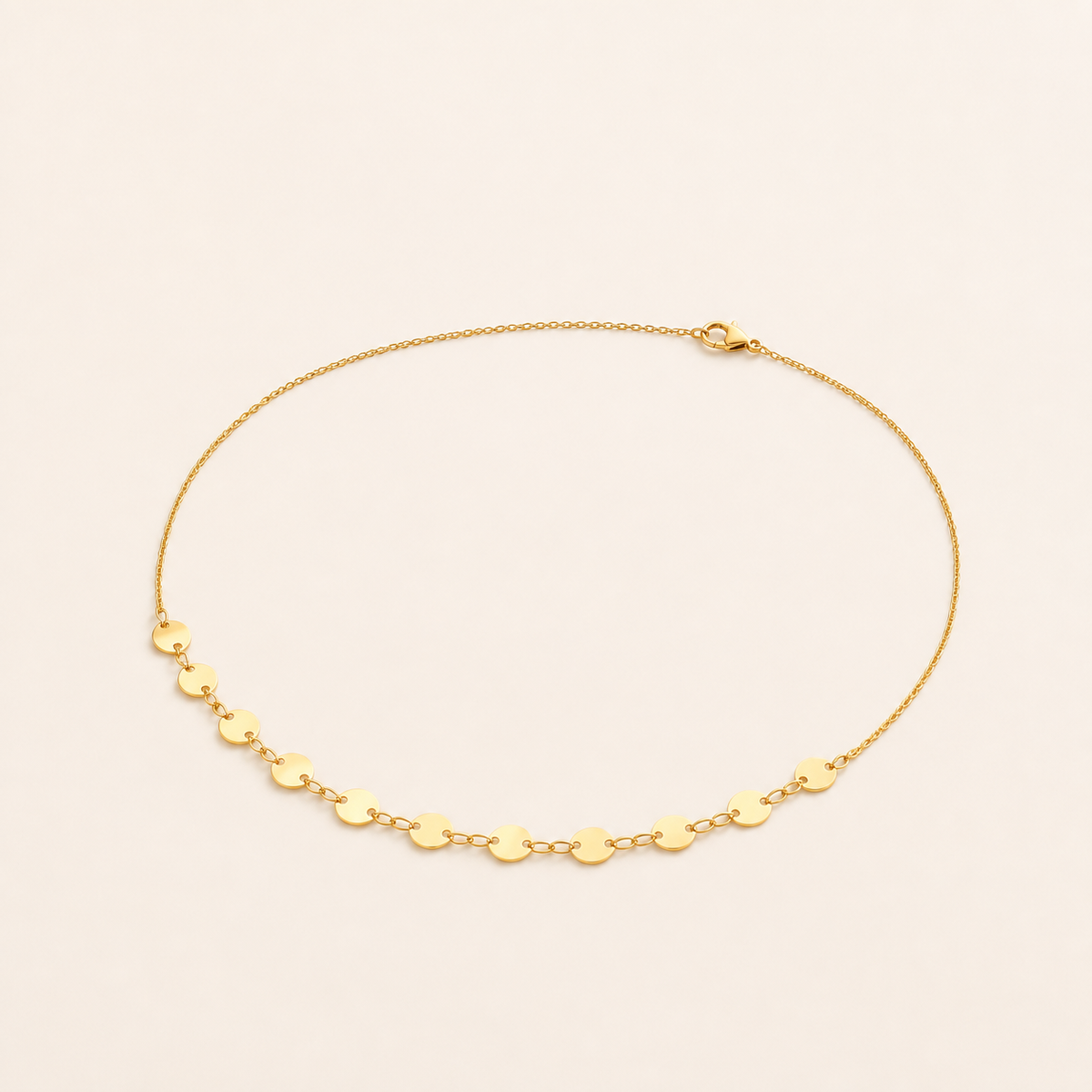 Choker Folheado a Ouro 18k Mini Círculos