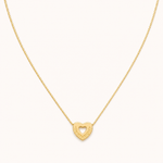 Colar Folheado a Ouro 18k Veneziana Pingente Coração