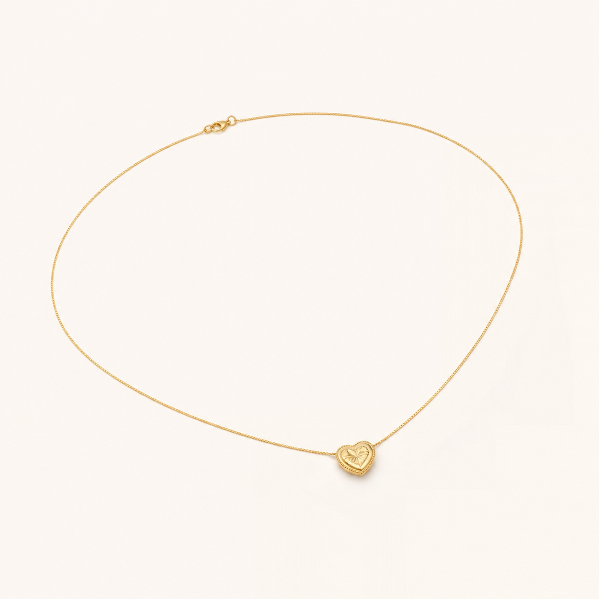 Colar Folheado a Ouro 18k Veneziana Pingente Coração