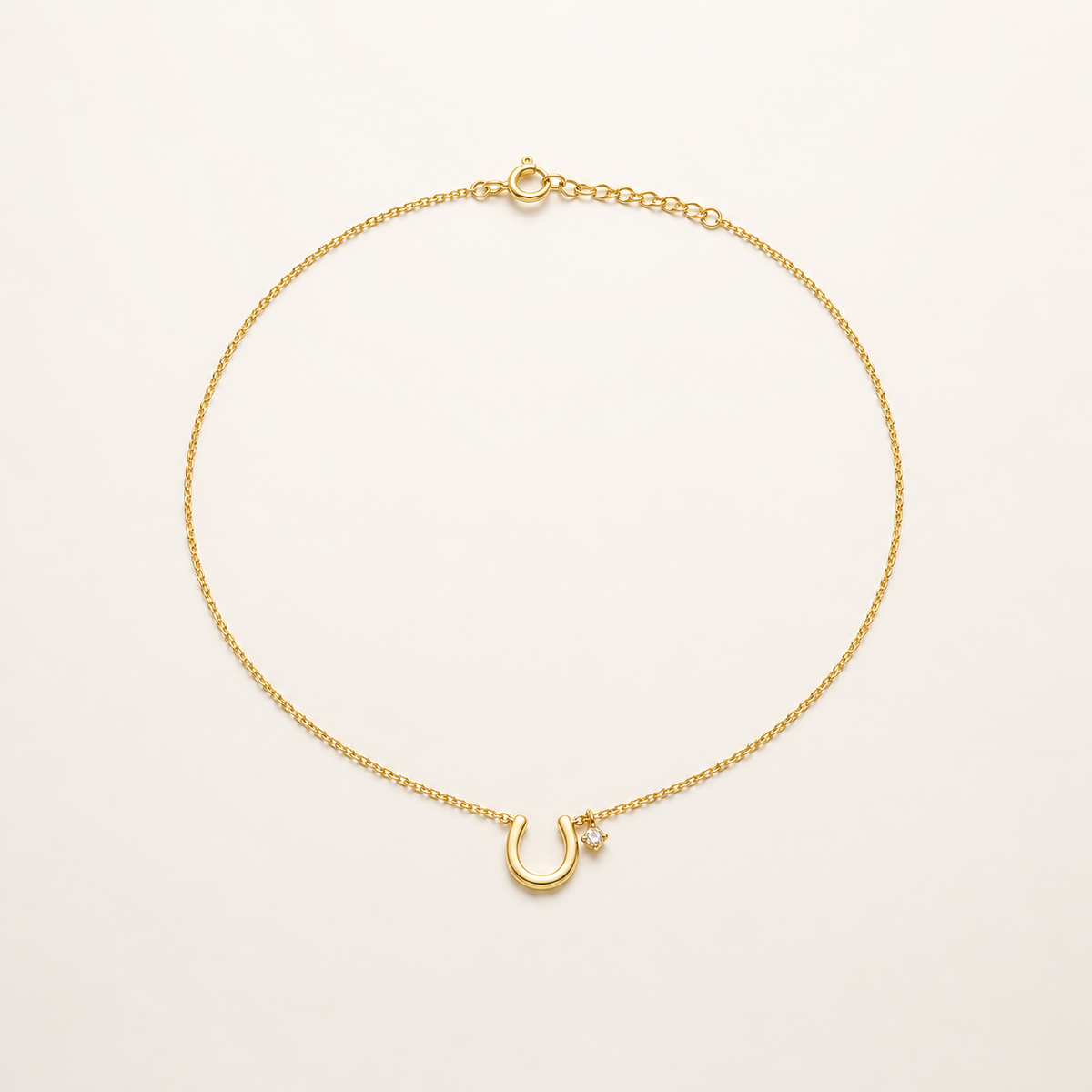 Choker Folheado a Ouro 18k Ferradura e Ponto de Luz