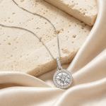 Colar Folheado a Ouro 18k e Prata Design Circulo Cravejado - Prata M
