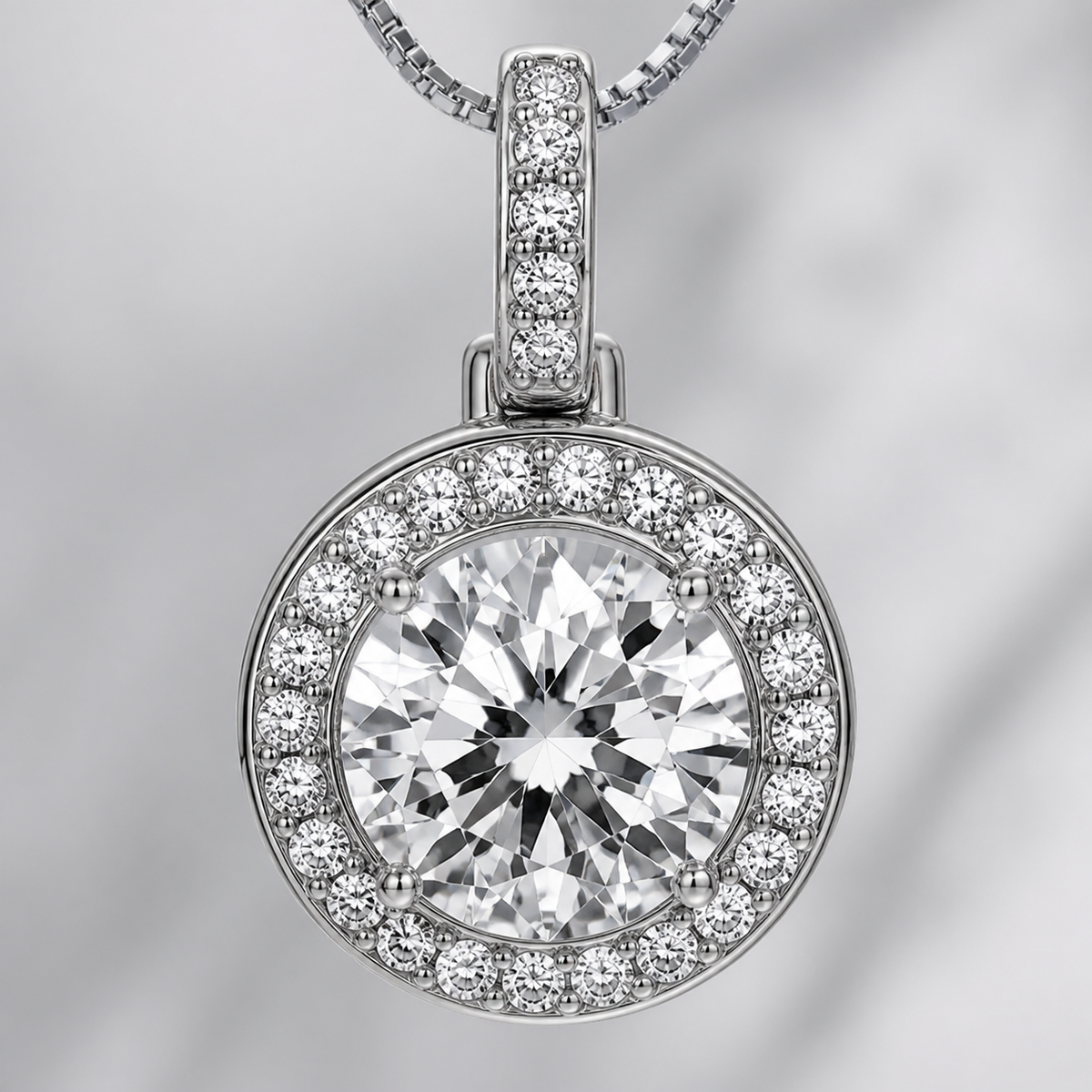 Colar Folheado a Ouro 18k e Prata Design Circulo Cravejado - Prata M