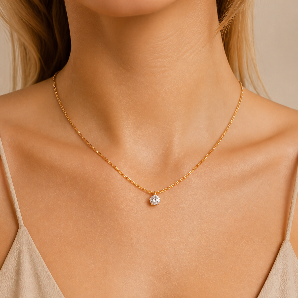 Choker Folheado Mini Tubos e Ponto de Luz