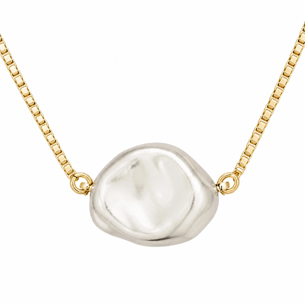 Choker Folheado a Ouro 18k Pérola Martelada