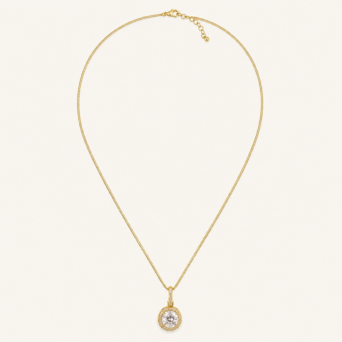 Colar Folheado a Ouro 18k e Prata Circulo Cravejado P