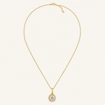 Colar Folheado a Ouro 18k e Prata Circulo Cravejado P