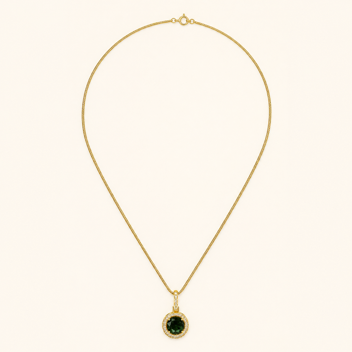 Colar Folheado a Ouro 18k e Prata Circulo Cravejado P