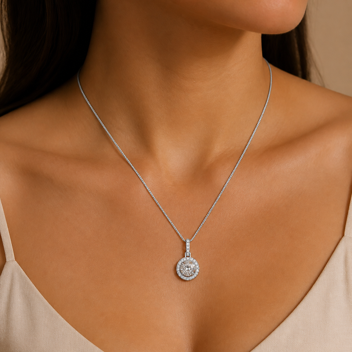 Colar Folheado a Ouro 18k e Prata Circulo Cravejado P
