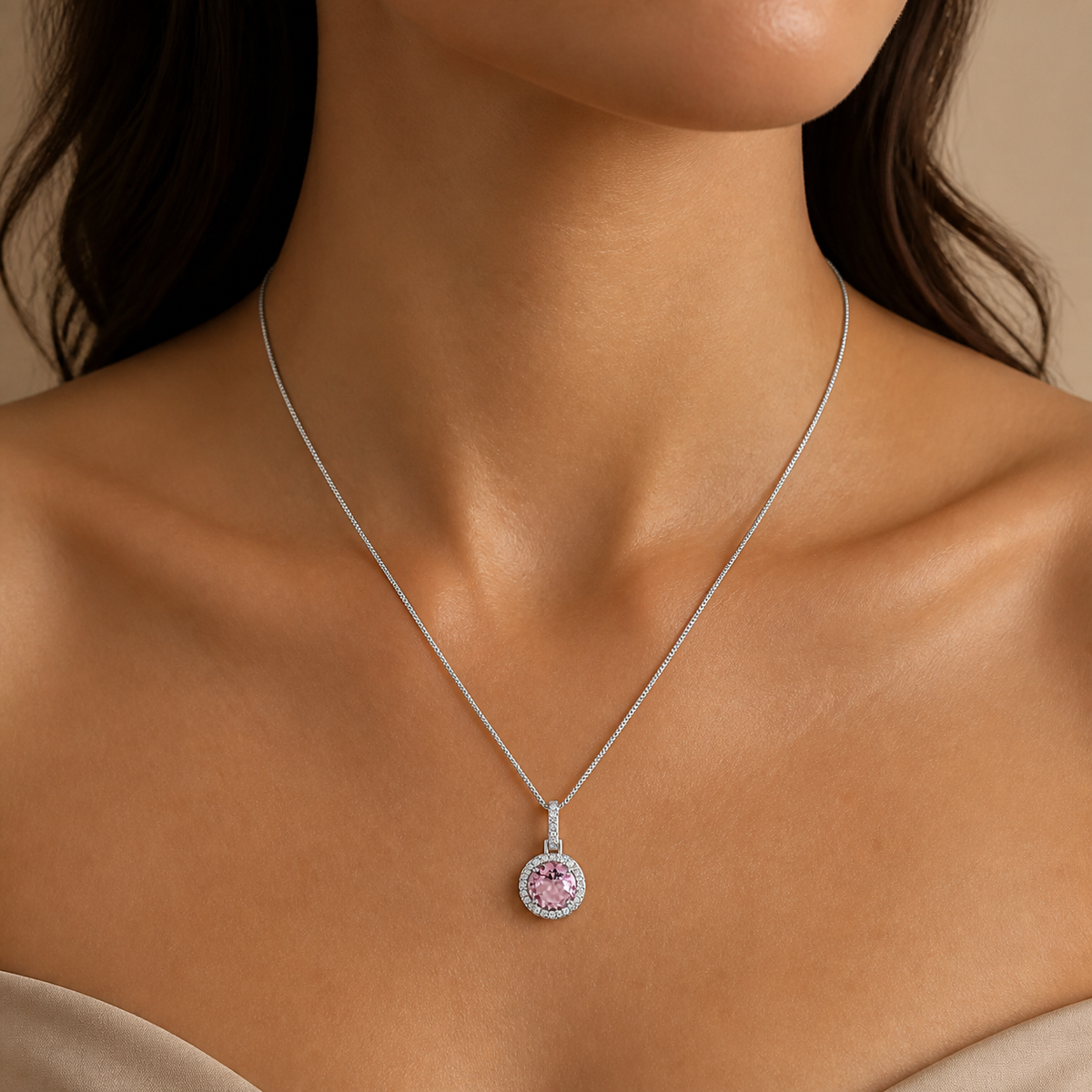 Colar Folheado a Ouro 18k e Prata Circulo Cravejado P