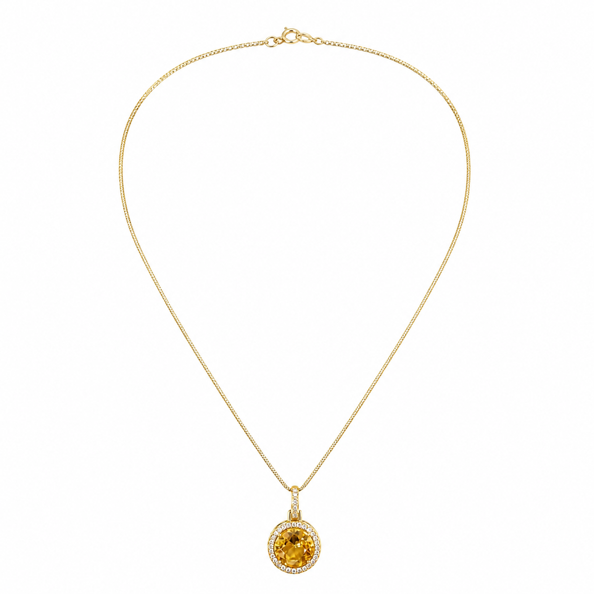 Colar Folheado a Ouro 18k e Prata Circulo Cravejado G