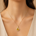 Colar Folheado a Ouro 18k e Prata Circulo Cravejado G