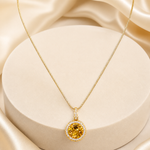 Colar Folheado a Ouro 18k e Prata Circulo Cravejado G