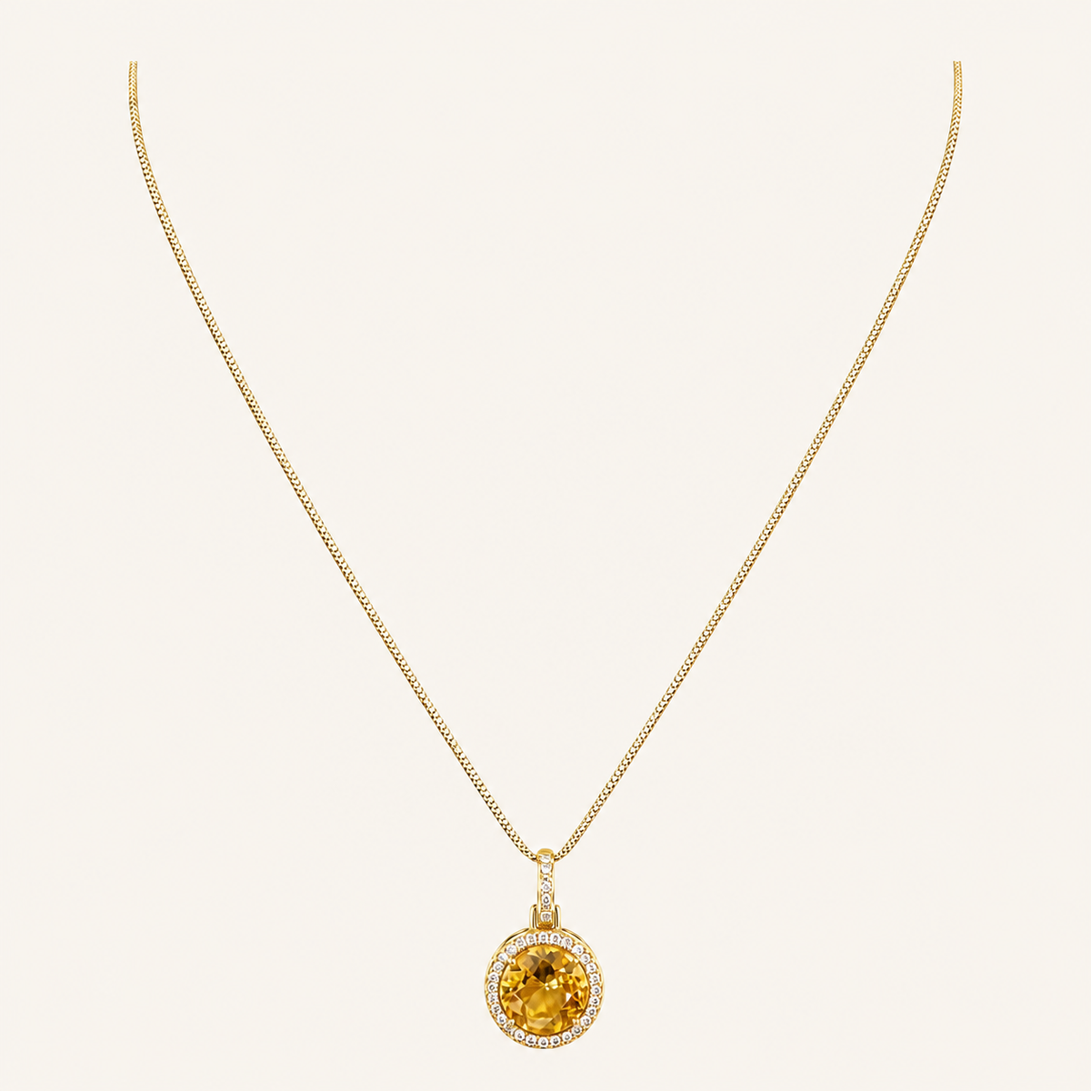 Colar Folheado a Ouro 18k e Prata Circulo Cravejado G