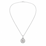 Colar Folheado a Ouro 18k e Prata Circulo Cravejado G
