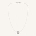 Colar de Nylon Folheado a Ouro 18k Circulo de Cristal 8mm